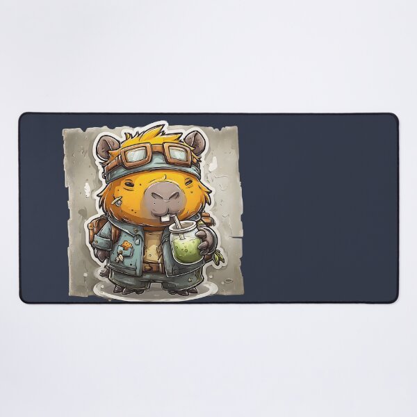 Item preview, Post-Apo Capybara with Yerba Mate – Kawaii Survival Mate Design designed and sold by flamini.
