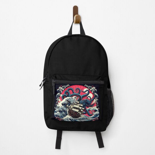 Item preview, "Kraken Attack Under the Red Moon – Nautical Myth Art" designed and sold by Dogandesighn.