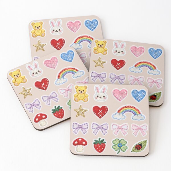 Item preview, Cute Cross-Stitch Woodland Sticker Sheet designed and sold by MuseAI.
