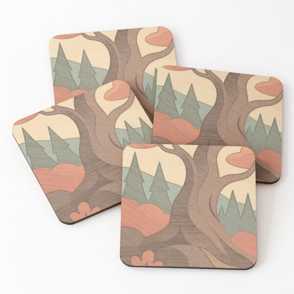 Item preview, Autumn River – Stylized Sun and Mountain Landscape Art (Left Canvas) designed and sold by WittyUnknown.