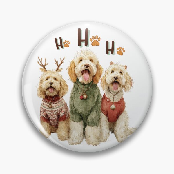 Item preview, Christmas Doodle Dog Trio T-Shirt – Holiday Sweaters & Jingle Bells designed and sold by Happy'CLICK'.
