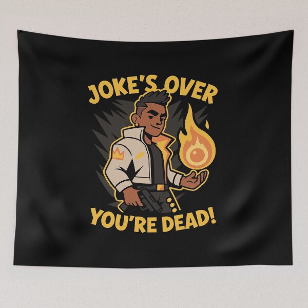 Item preview, Phoenix "JOKE'S OVER, YOU'RE DEAD!" Valorant Duelist Art designed and sold by pixelpopplanet.