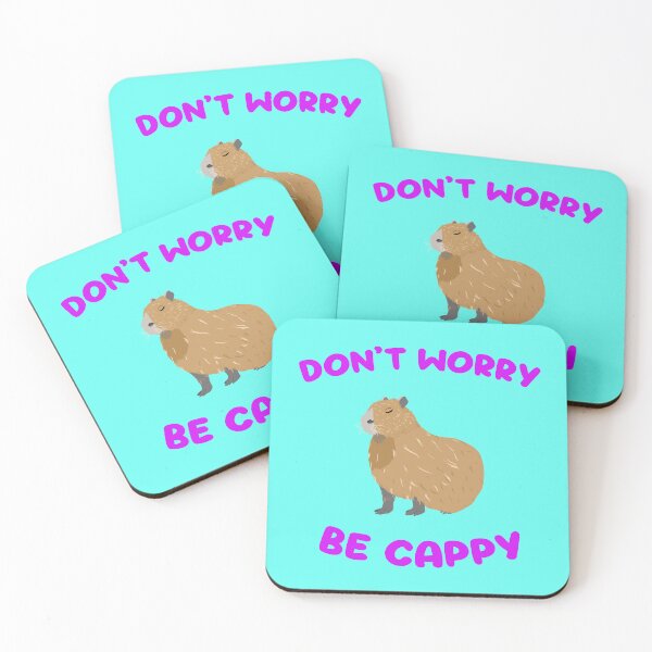 Item preview, Don't worry be cappy relaxed capybara designed and sold by TiffinByLK.