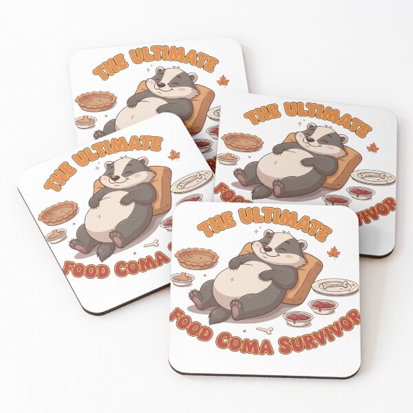 Item preview, The Ultimate Food Coma Survivor - Funny Thanksgiving Badger Feast Art designed and sold by VandalMuse.