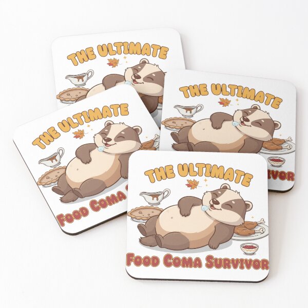 Item preview, The Ultimate Food Coma Survivor - Funny Thanksgiving Badger Feast Art designed and sold by VandalMuse.