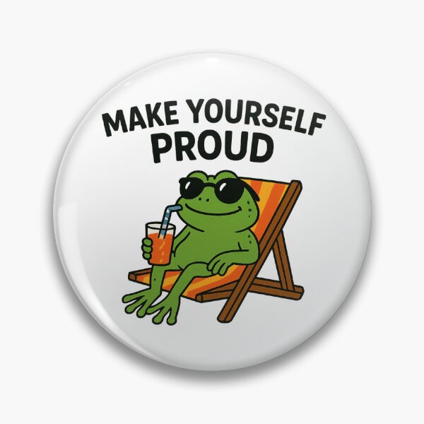 Item preview, Make Yourself Proud – Chill Frog on a Sun Lounger designed and sold by YesArtCreative.