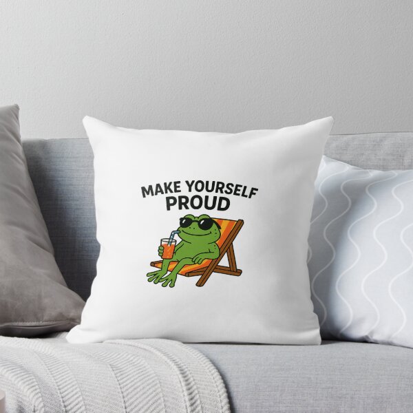 Item preview, Make Yourself Proud – Chill Frog on a Sun Lounger designed and sold by YesArtCreative.