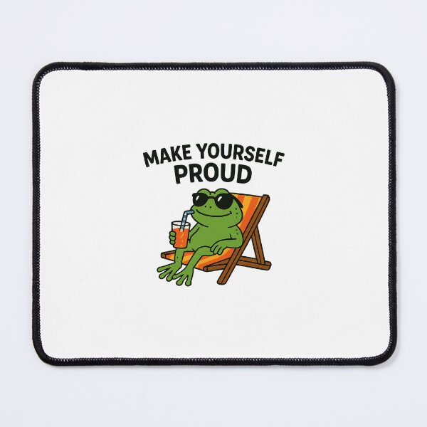 Item preview, Make Yourself Proud – Chill Frog on a Sun Lounger designed and sold by YesArtCreative.