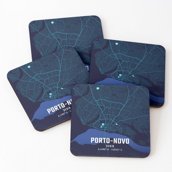 Item preview, Porto-Novo Midnight City Map designed and sold by HomeLivingCo.