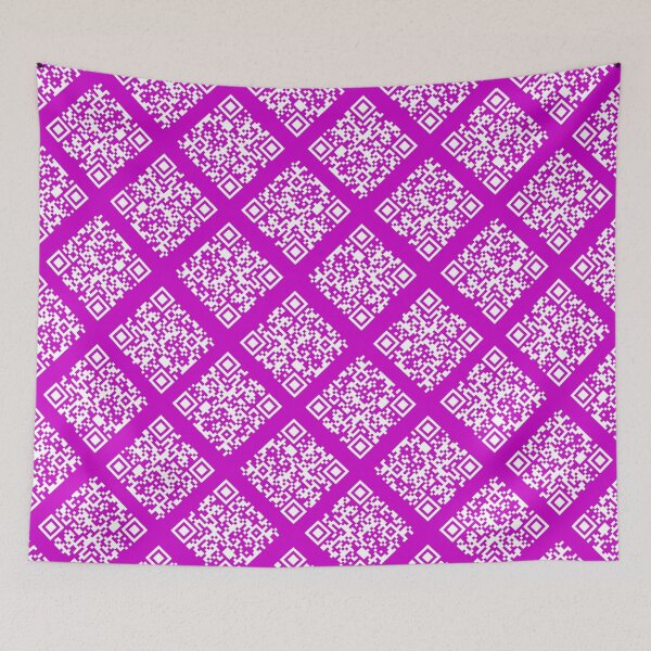 Item preview, Never Gonna Give You Up QR-code pattern in white designed and sold by knappidesign.