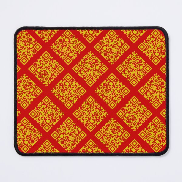 Item preview, Never Gonna Give You Up QR-code pattern in yellow designed and sold by knappidesign.
