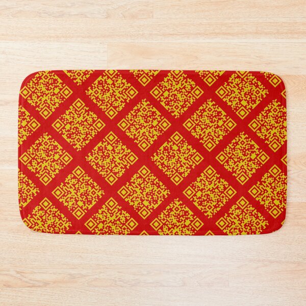 Item preview, Never Gonna Give You Up QR-code pattern in yellow designed and sold by knappidesign.