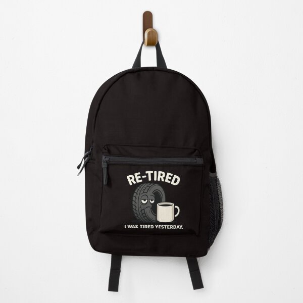 Item preview, “Re-Tired – Funny Tire & Coffee Pun Illustration” designed and sold by FrameFlow.