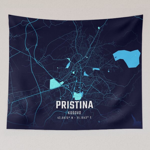 Item preview, Pristina Midnight City Map designed and sold by HomeLivingCo.