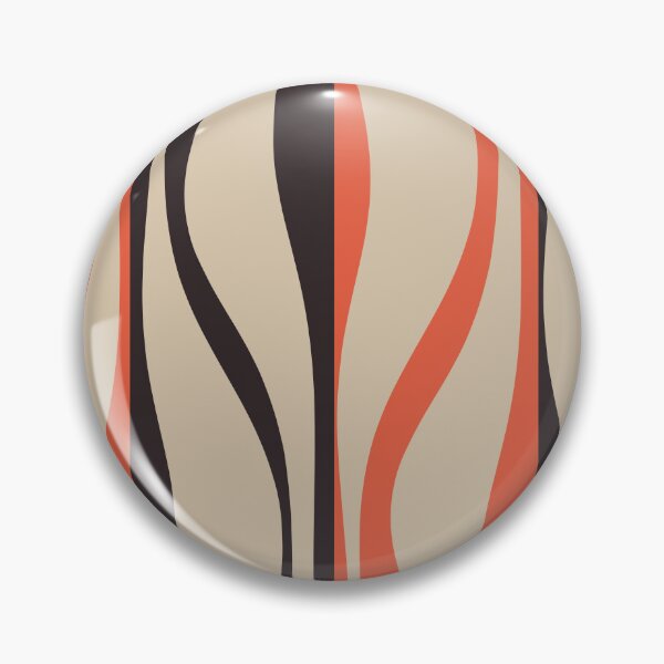 Item preview, Retro Lounge Mid Century Modern Striped Ogee Pattern Black Orange Beige designed and sold by kierkegaard.
