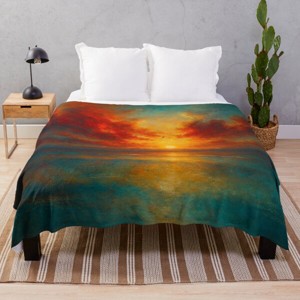 Item preview, Radiant Horizon Fiery Sunset Over Tranquil Sea designed and sold by Joey Santiago.