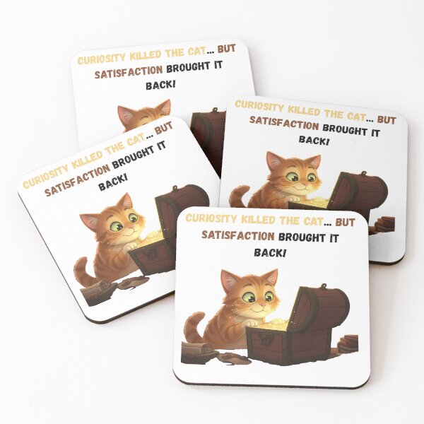 Item preview, Curiosity Cat Treasure Chest Funny Quote Design designed and sold by katemaryME.