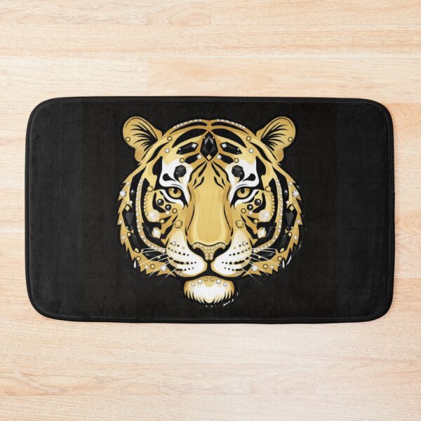 Item preview, Gold Jeweled Face Tiger In Black designed and sold by DesignsByPrnces.