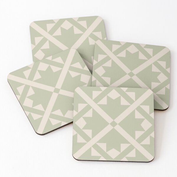 Item preview, Fractal Feather - Flower Farm - Green, soft pink designed and sold by Stephanie Fiona Design.