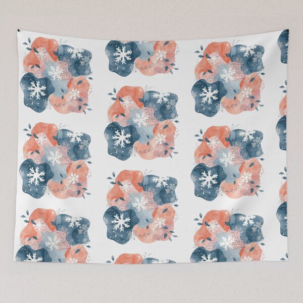 Item preview, Winter Snowflakes Abstract Art – Cozy Christmas Illustration designed and sold by MindLena.