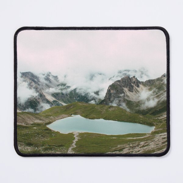 Item preview, Dreamlike mountain lake in a misty panorama designed and sold by rhosbahu.