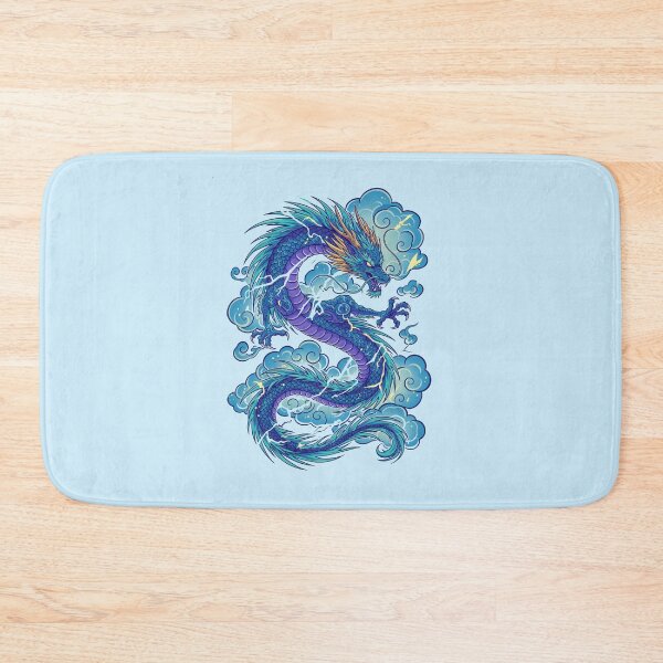 Item preview, Majestic Chinese Dragon of Thunder and Clouds - Blue and Purple Fantasy Art designed and sold by AwesomeBeyondLimits.