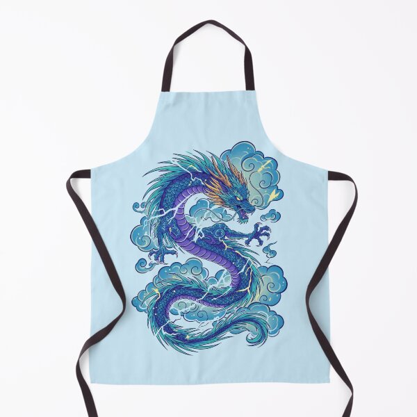 Item preview, Majestic Chinese Dragon of Thunder and Clouds - Blue and Purple Fantasy Art designed and sold by AwesomeBeyondLimits.