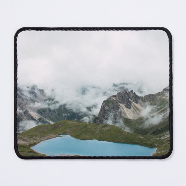 Item preview, Crystal-clear mountain lake shrouded in alpine mist designed and sold by rhosbahu.