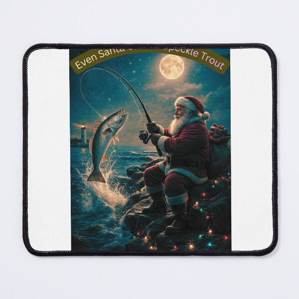 Item preview, “Hooked on Christmas – Santa Fishing for Speckled Trout” designed and sold by lineandlegacy.