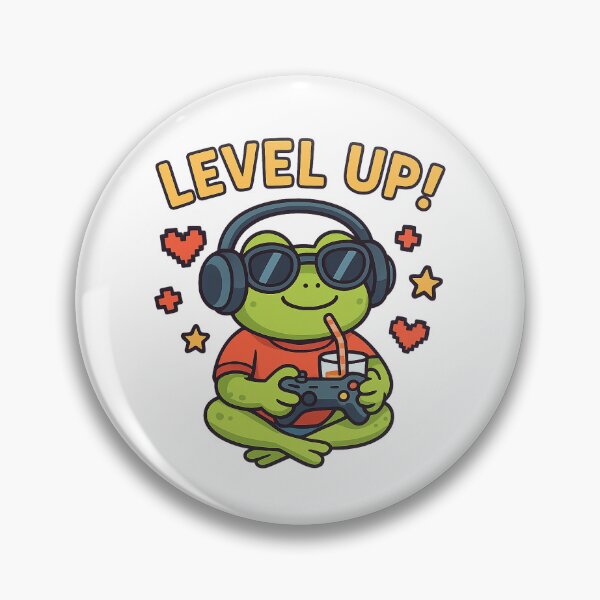Item preview, Level Up! – Cute Gamer Frog designed and sold by YesArtCreative.