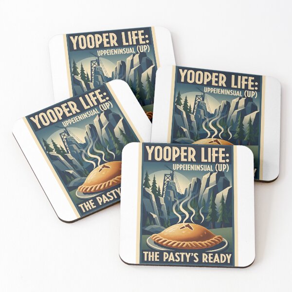 Item preview, The Pasty's Ready | Vintage Michigan UP Travel Poster | Art Deco Retro Foodie Gift designed and sold by Badis  Mardessi.
