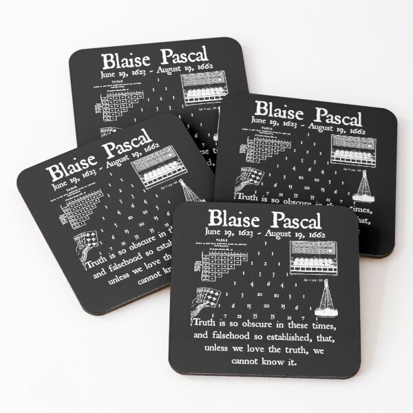 Item preview, Nerdy Vintage Blaise Pascal Quote Truth is so Obscure Math Science Teacher White Text designed and sold by MathWare MathClips.