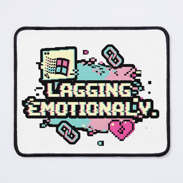 Item preview, Lagging Emotionally – Glitch Retro Tech Sticker / T-shirt / Poster designed and sold by MAEshopstore.