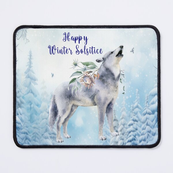 Item preview, Winter Solstice Howl – Enchanted Wolf Under the Snowy Moon designed and sold by MysticOzzy.