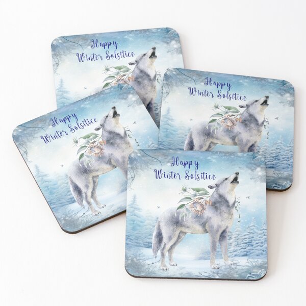 Item preview, Winter Solstice Howl – Enchanted Wolf Under the Snowy Moon designed and sold by MysticOzzy.