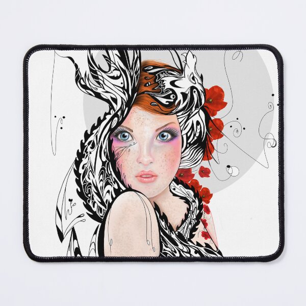 Item preview, Portrait of a dragon woman designed and sold by FlorenceBretécherArt.