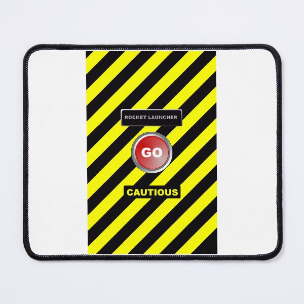 Item preview, Rocket Launcher – Caution Button Parody Design designed and sold by denip.