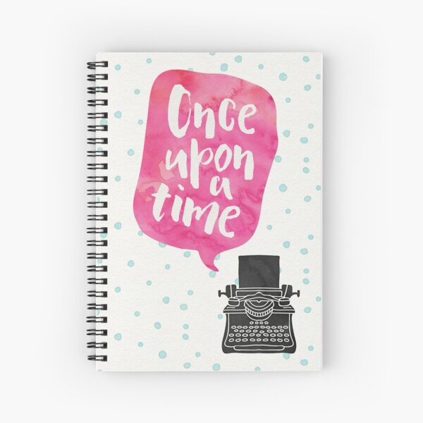 Once Upon A Typewriter (Pink) Spiral Notebook