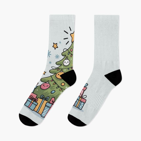 Item preview, Adorable Kawaii Christmas Tree with Happy Presents - Festive Holiday Art designed and sold by Tidarat-27.