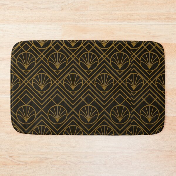 Item preview, Art Deco Black & Gold Geometric Fan Pattern designed and sold by SyrellBoutique.