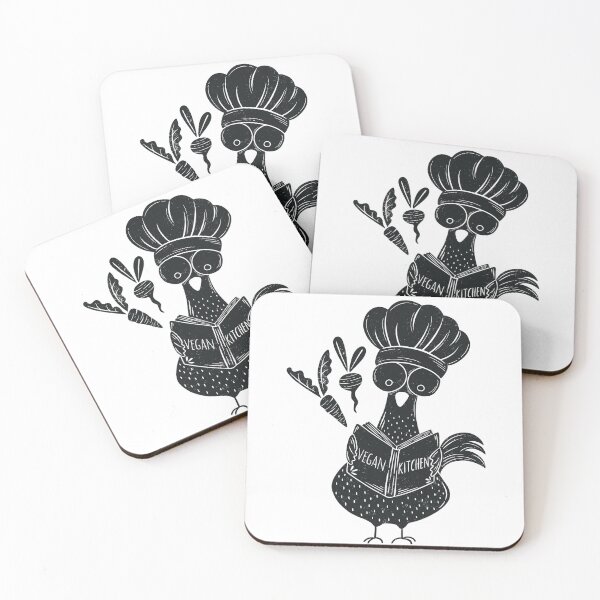 Item preview, Adorable Chicken With a Cookbook in a Cozy Linocut Art Style designed and sold by OzdeBayer.