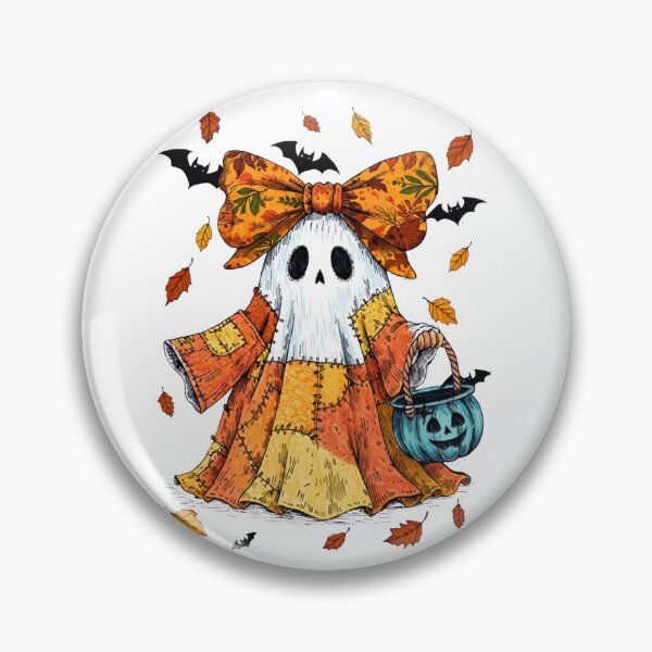 Item preview, Orange Yellow Autumn Ghost - Patchwork Dress Halloween Ghost with Fall Elements designed and sold by wearandwonder.
