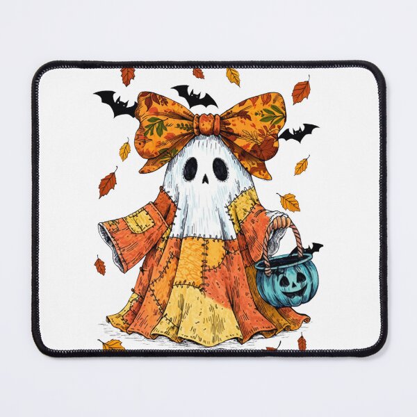Item preview, Orange Yellow Autumn Ghost - Patchwork Dress Halloween Ghost with Fall Elements designed and sold by wearandwonder.