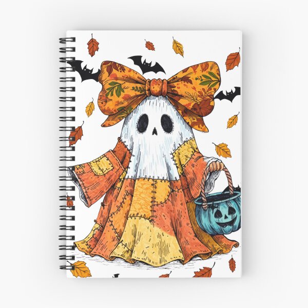 Item preview, Orange Yellow Autumn Ghost - Patchwork Dress Halloween Ghost with Fall Elements designed and sold by wearandwonder.