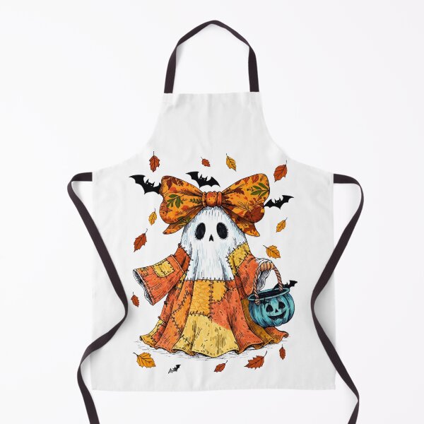 Item preview, Orange Yellow Autumn Ghost - Patchwork Dress Halloween Ghost with Fall Elements designed and sold by wearandwonder.