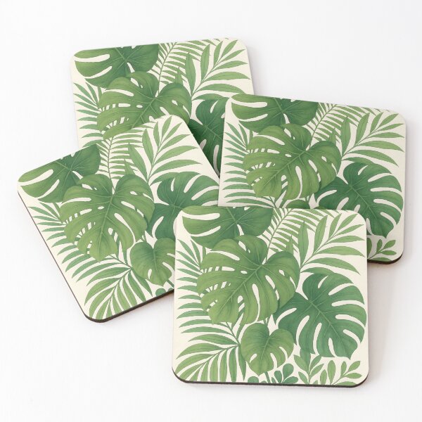 Item preview, Tropical Green Leaves Botanical Illustration designed and sold by NoctaHike.