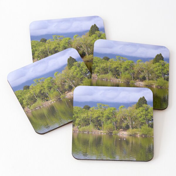 Item preview, Serene Lakeside Trees and Mountains designed and sold by Phakade's Photos.