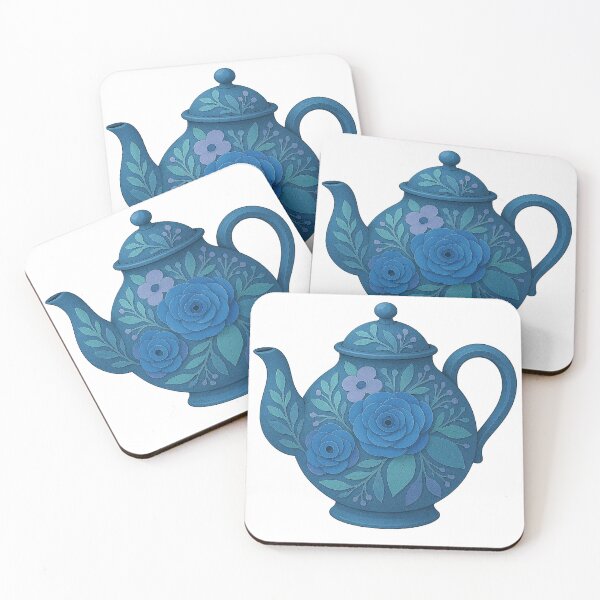 Item preview, Blue Floral Teapot Illustration  designed and sold by Pacika.