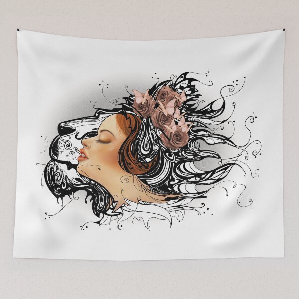 Item preview, Female and animal portrait designed and sold by FlorenceBretécherArt.