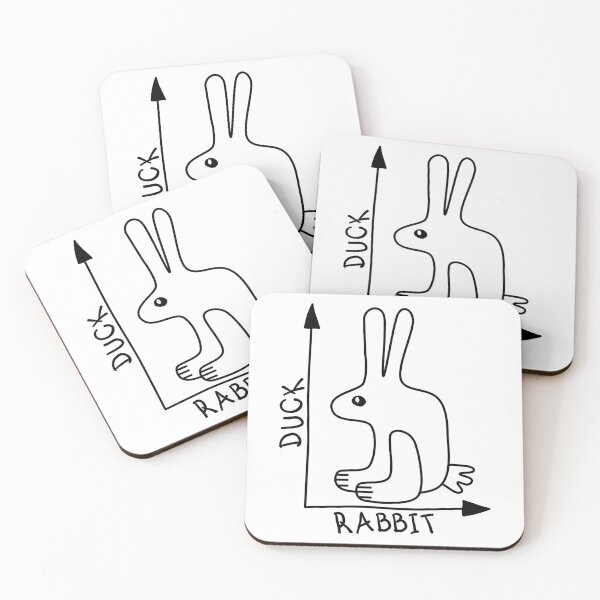 Item preview, Funny Nerdy Duck Rabbit Graph Optical Illusion Math Teacher Black Text designed and sold by MathWare MathClips.